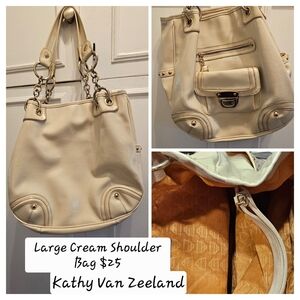 Kathy Van Zeeland Elegant Cream Shoulder Bag